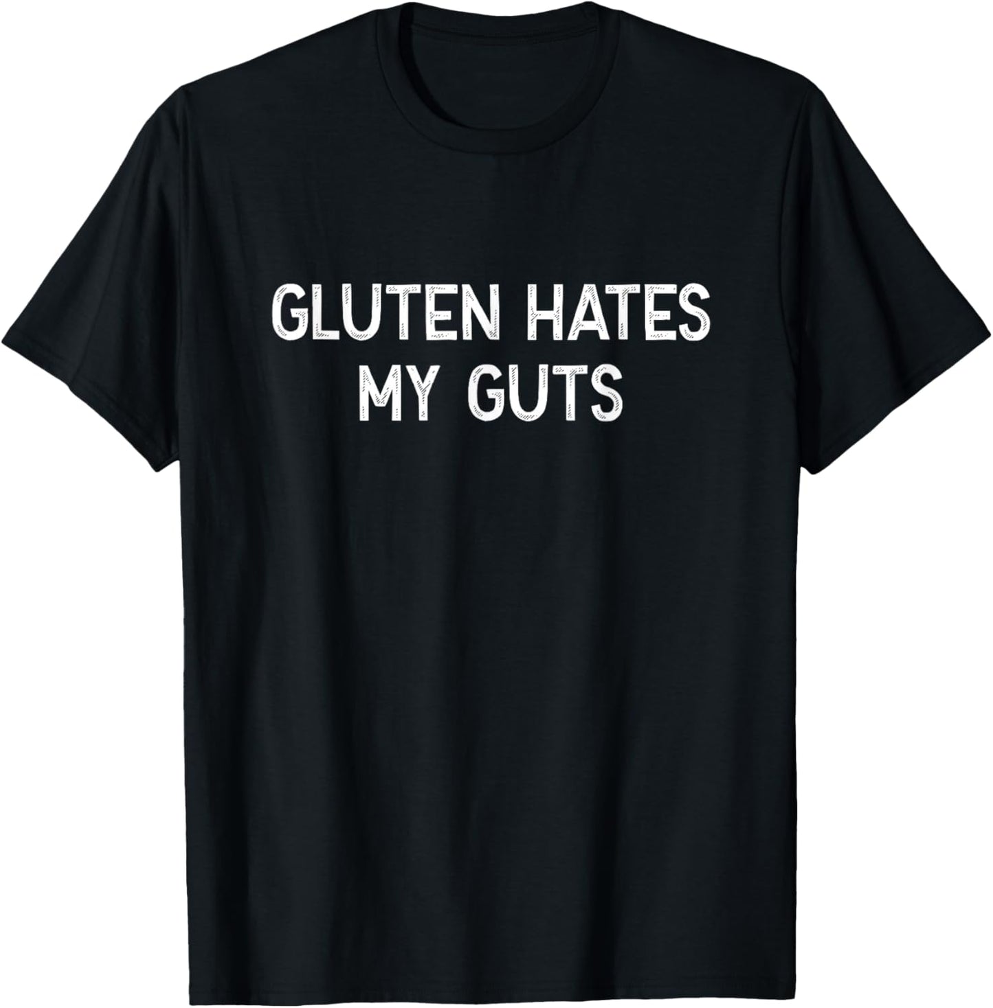 Gluten Intolerance Gluten Hates My Guts Funny Gluten-Free T-Shirt - T-Shirt | Black