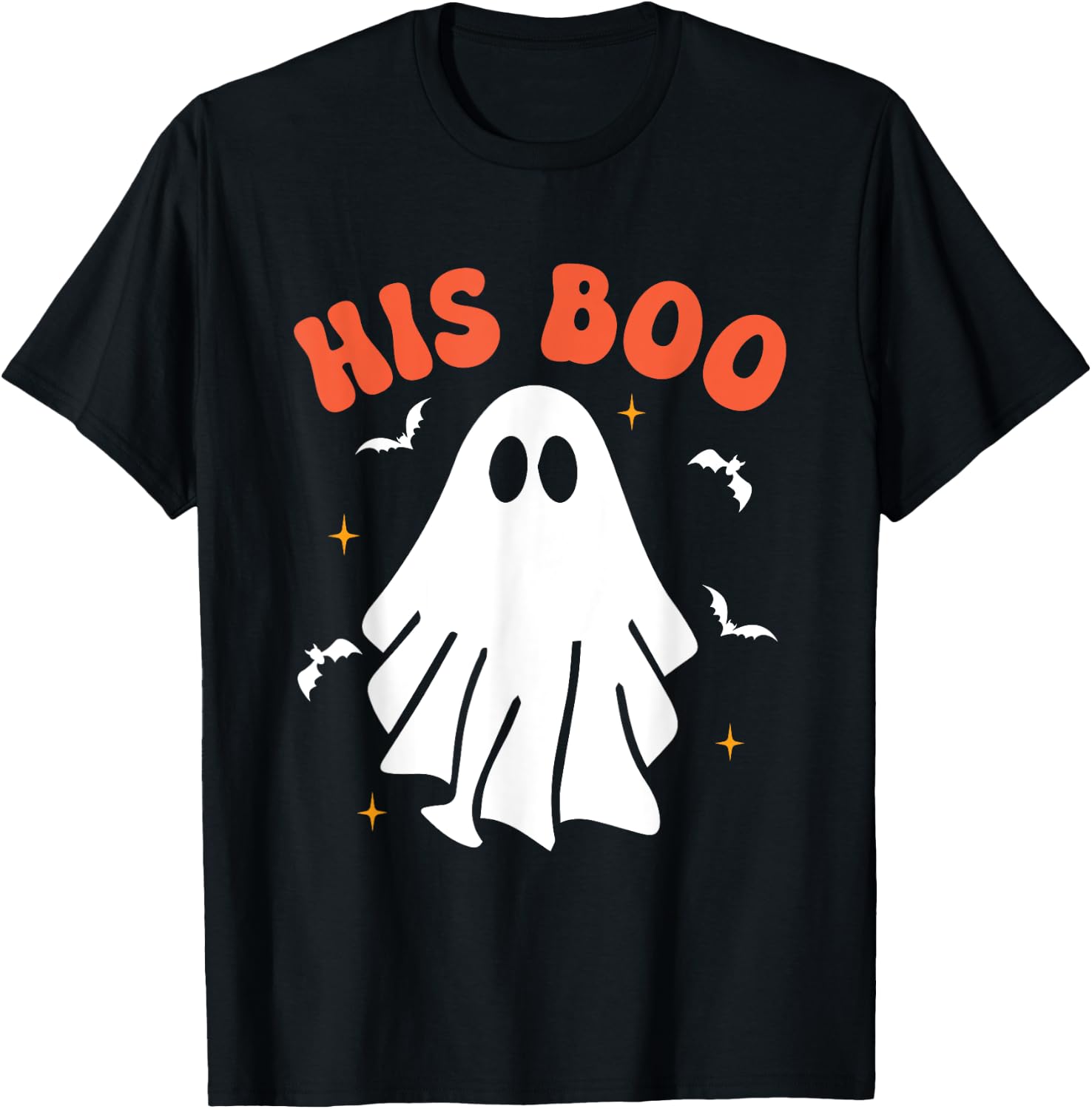 Her Boo & His Boo Funny Matching Halloween Pajama Couples T-Shirt - T-Shirt | Black