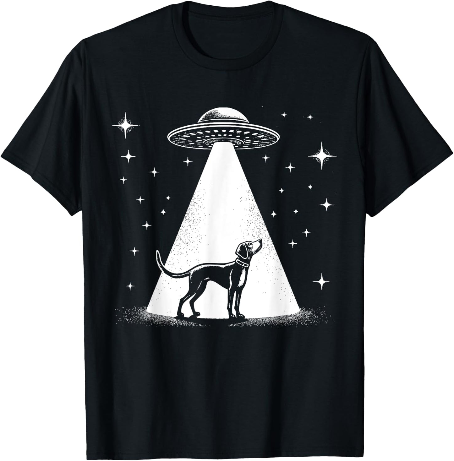 American Foxhound Mom Dad Dog - Funny Alien UFO T-Shirt - T-Shirt | Black