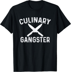 Culinary Gangster Cooking Themed Chefs Cooking Enthusiasts T-Shirt - T-Shirt | Black