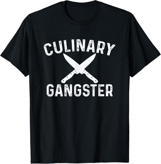Culinary Gangster Cooking Themed Chefs Cooking Enthusiasts T-Shirt - T-Shirt | Black