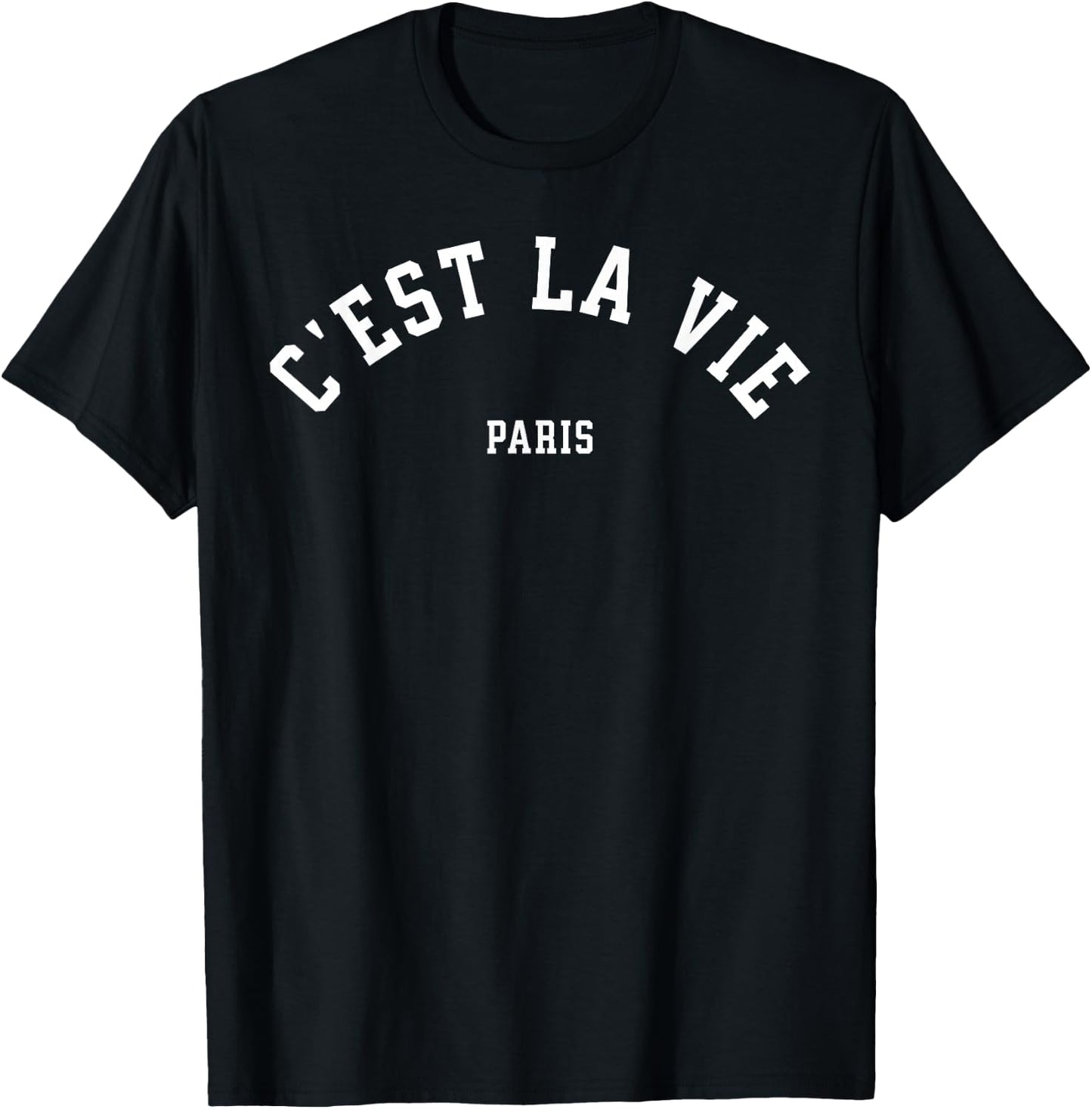 C'est La Vie Paris France Women Men Vintage Summer Graphic T-Shirt - T-Shirt | Black
