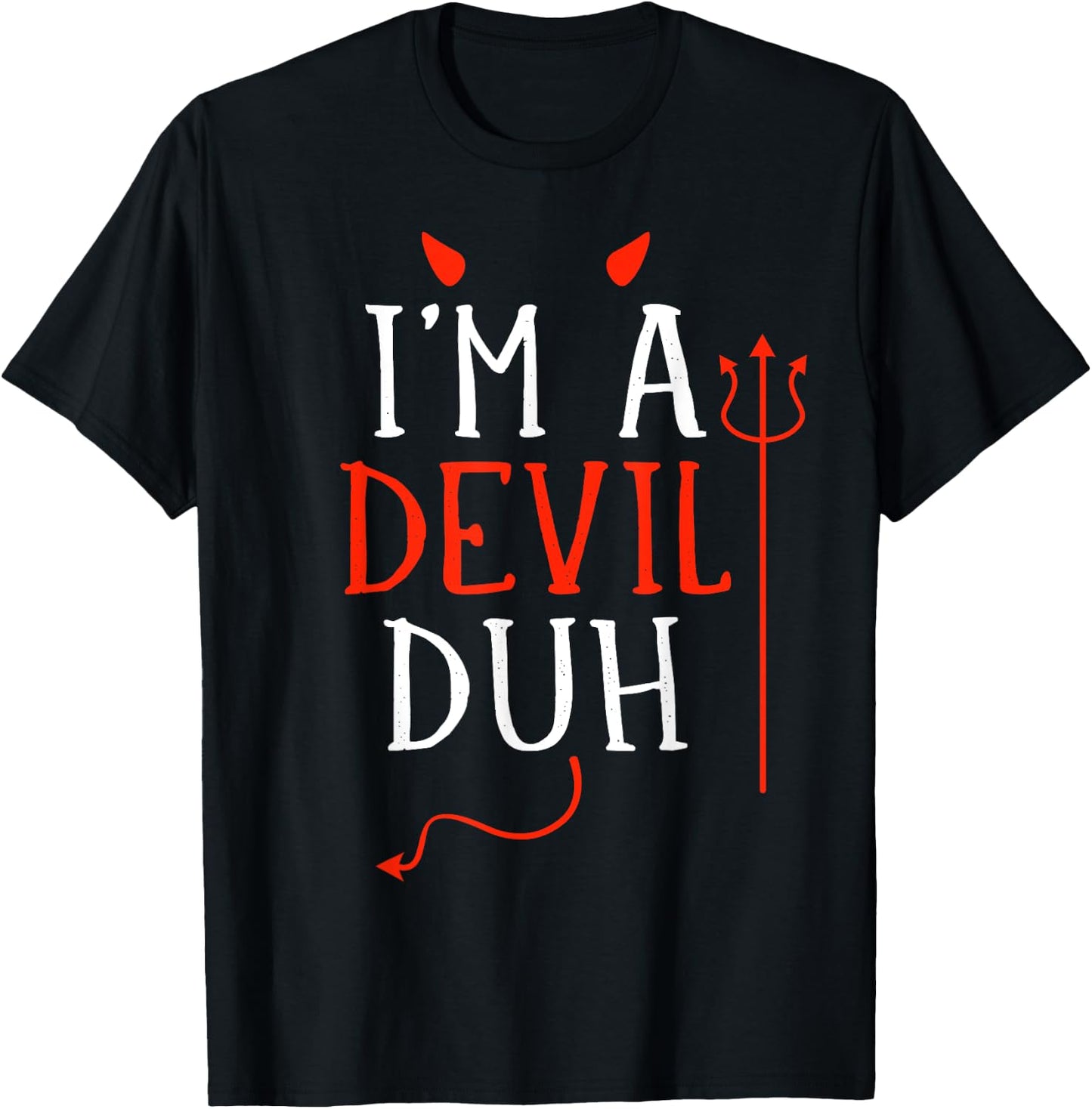 Funny lazy easy Im a devil costume for DIY halloween party T-Shirt - T-Shirt | Black
