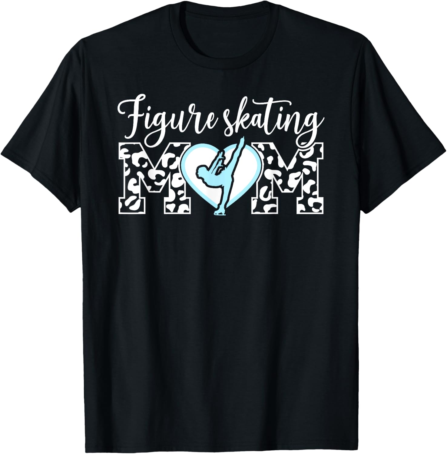 Figure Skating Mom Heart Mom Of A Figure Skater Mother T-Shirt - T-Shirt | Black