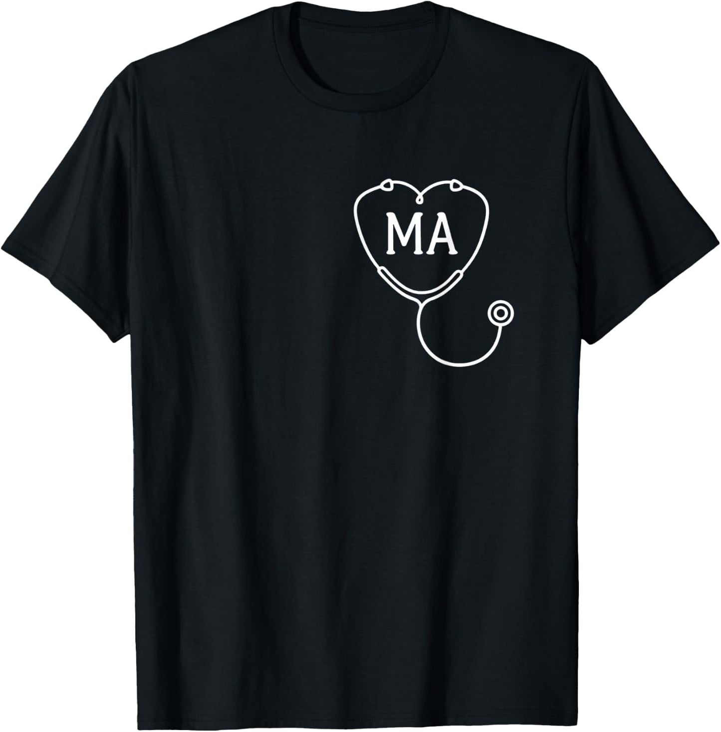 Nurse MA Stethoscope Heart Medical Assistant Pride T-Shirt - T-Shirt | Black