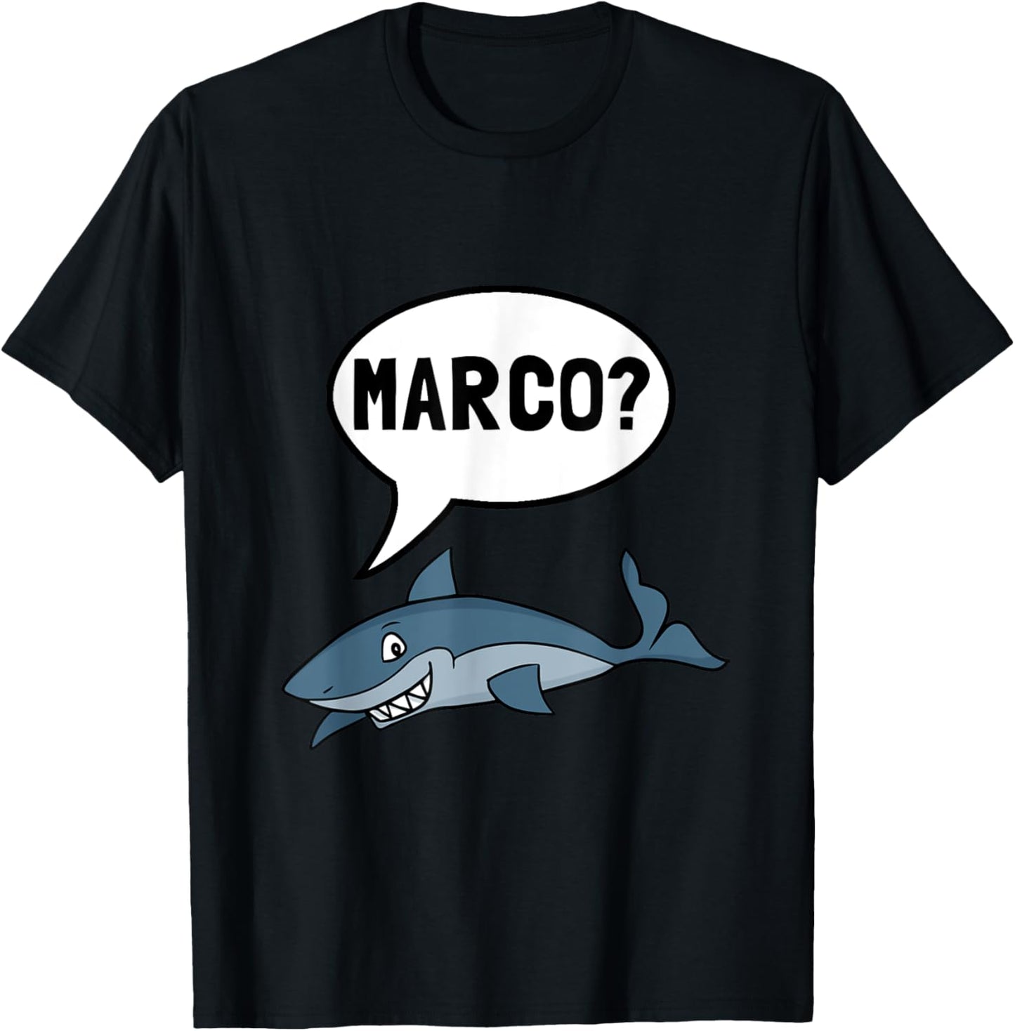 Shark Marco Polo Ocean Vacation Funny T-Shirt - T-Shirt | Black