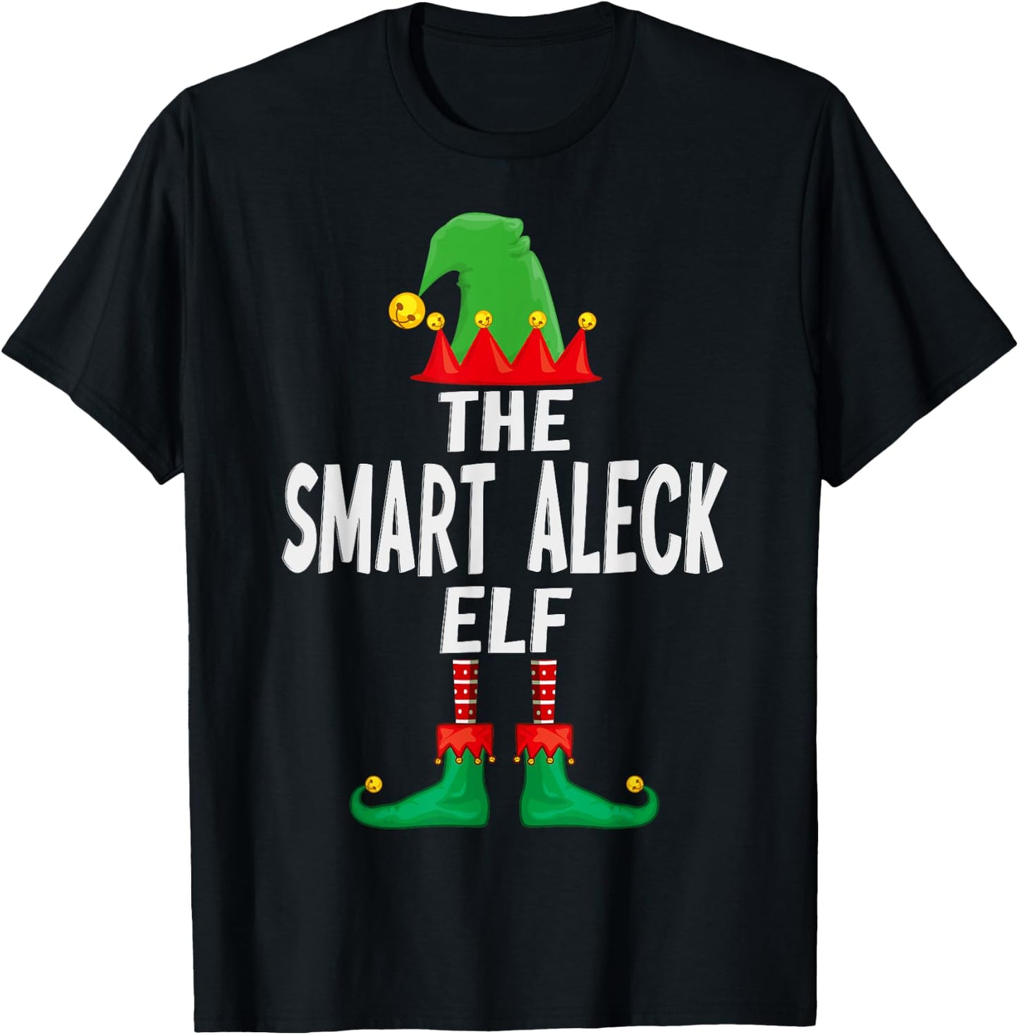 The Smart Aleck Elf Matching Family Christmas T-Shirt - T-Shirt | Black