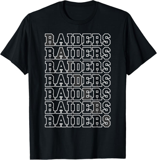 Raiders Vintage Sports Name Design Gifts Men Women Kids T-Shirt - T-Shirt | Black