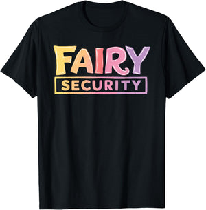 Fairy Security Black Adults , Small, Short Sleeve, , Cotton 65% Polyester 35% T-Shirt - T-Shirt | Black