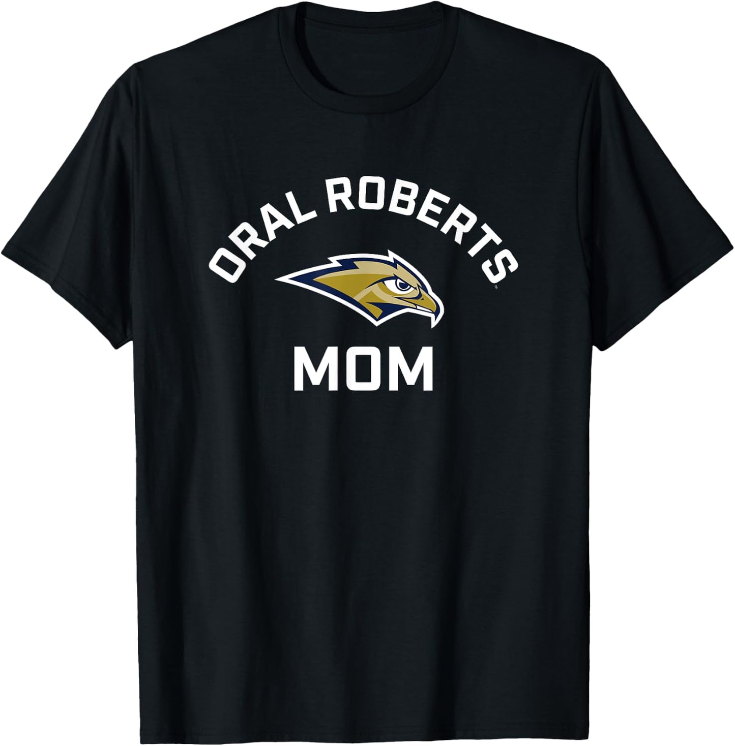 Oral Roberts University ORU Golden Eagles Arched Mom T-Shirt - T-Shirt | Black
