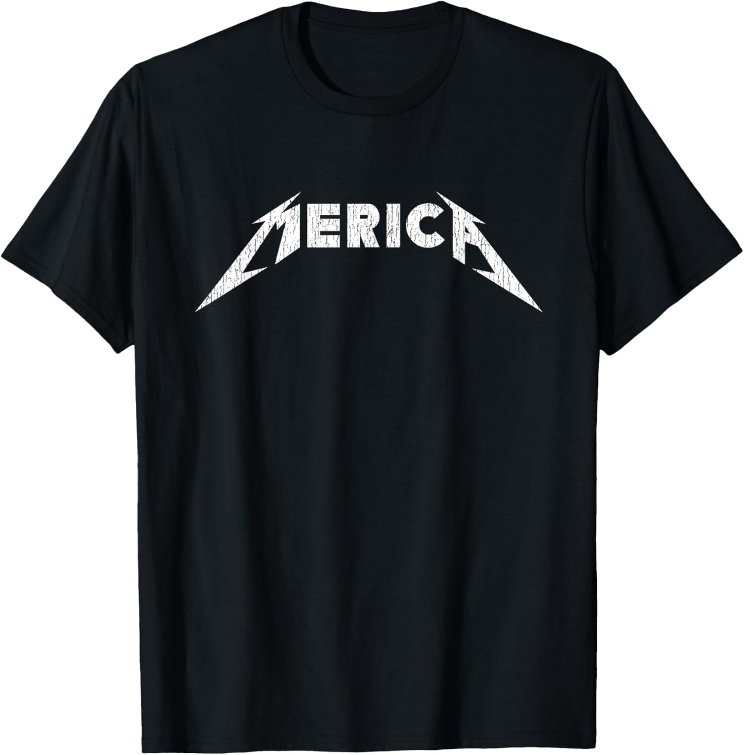 Merica Heavy Metal Style America T-Shirt - T-Shirt | Black