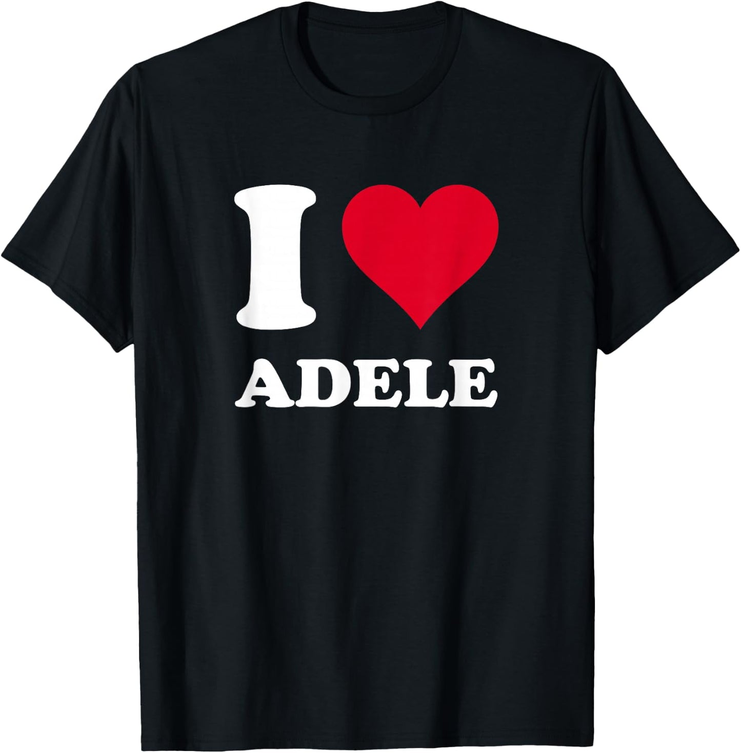 Red Heart I Love Adele T-Shirt - T-Shirt | Black