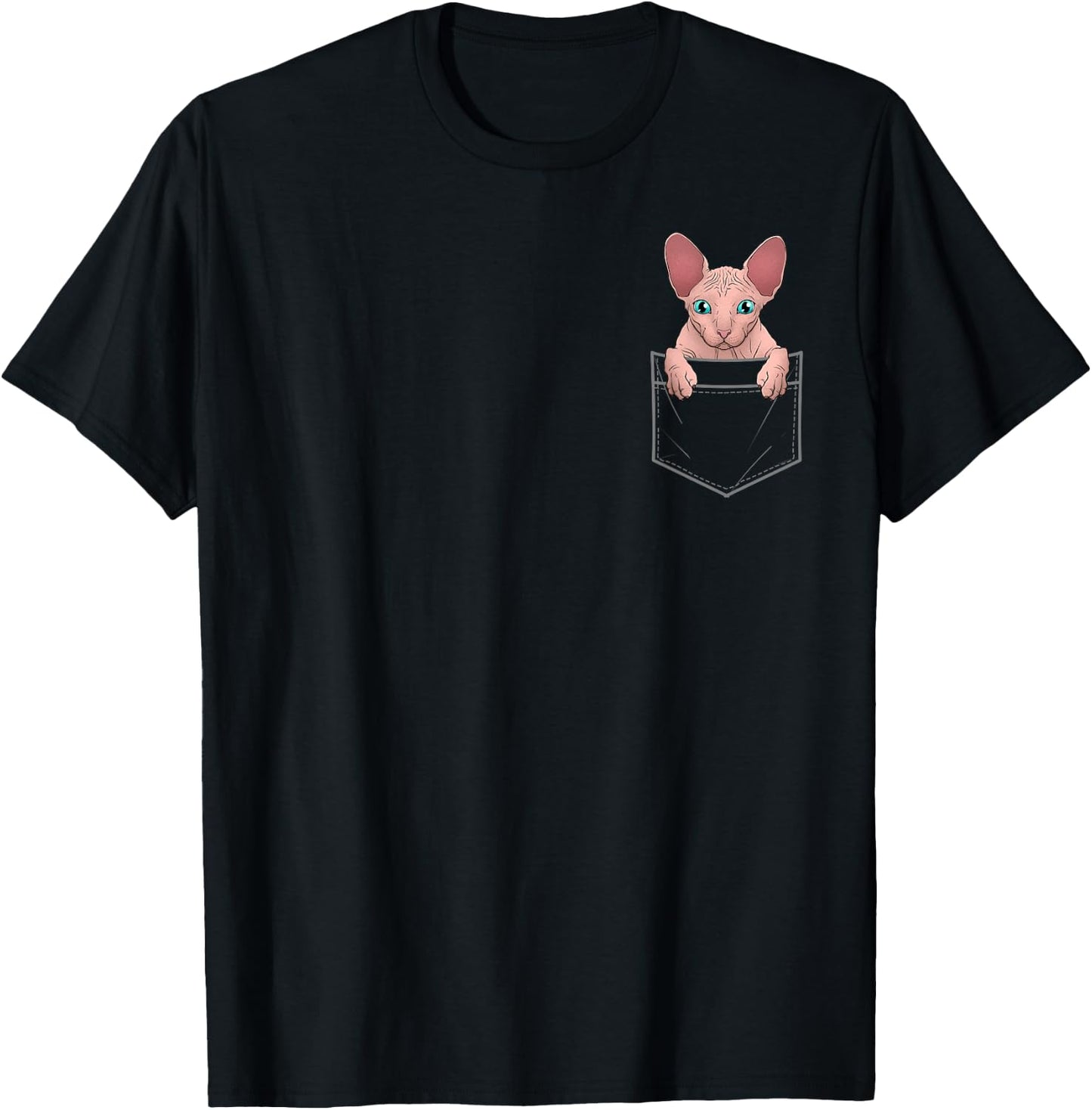 Cute Sphynx Cat Art Women Kids Hairless Cat Sphynx T-Shirt - T-Shirt | Black