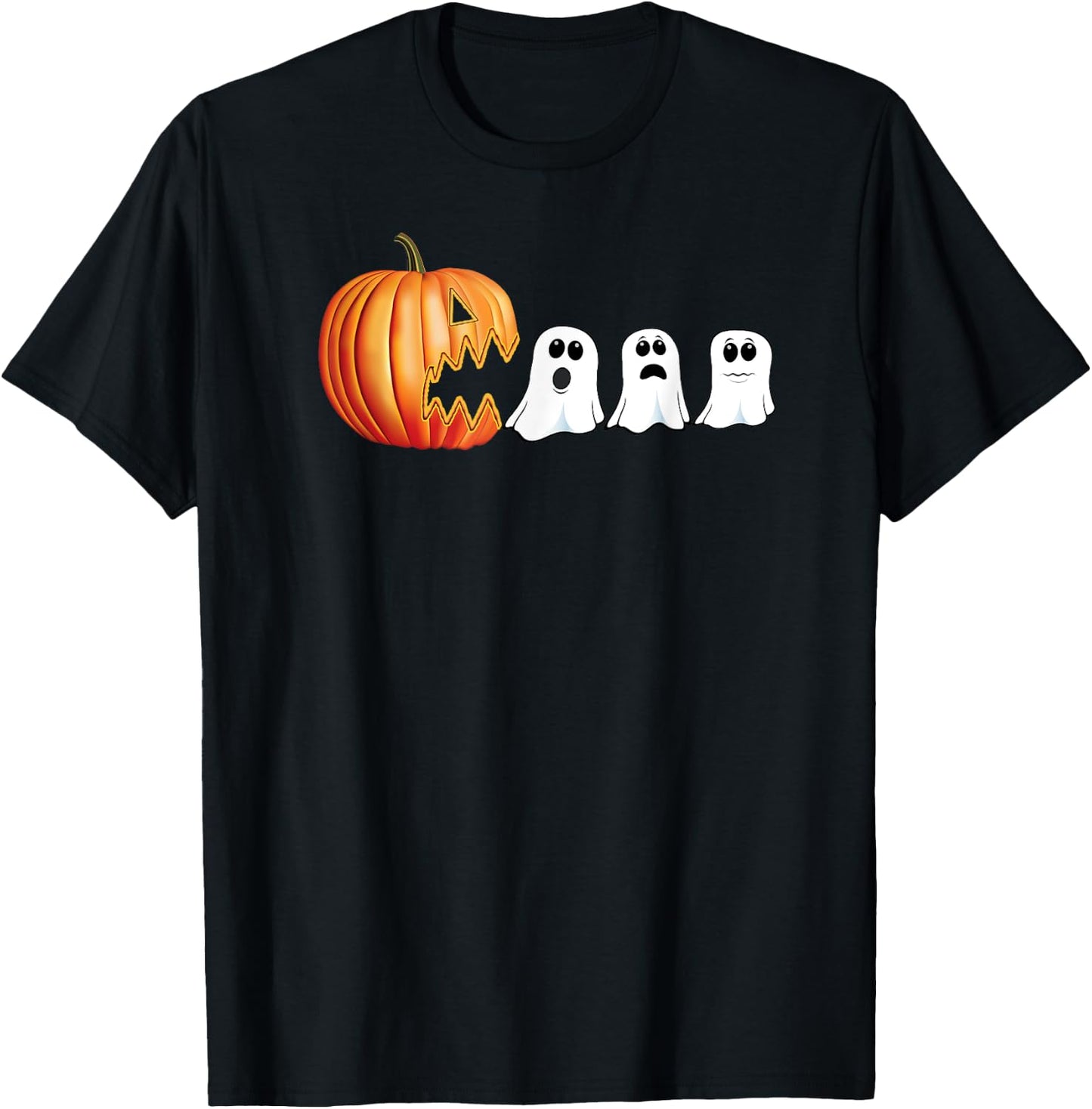 Funny Halloween Pumpkin Ghosts Jack o Lantern T-Shirt - T-Shirt | Black