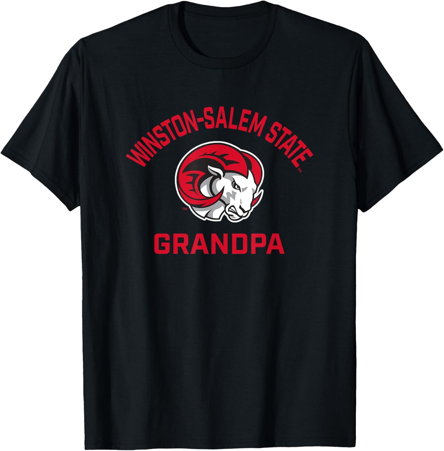 Winston-Salem State University WSSU Rams Arched Grandpa T-Shirt - T-Shirt | Black