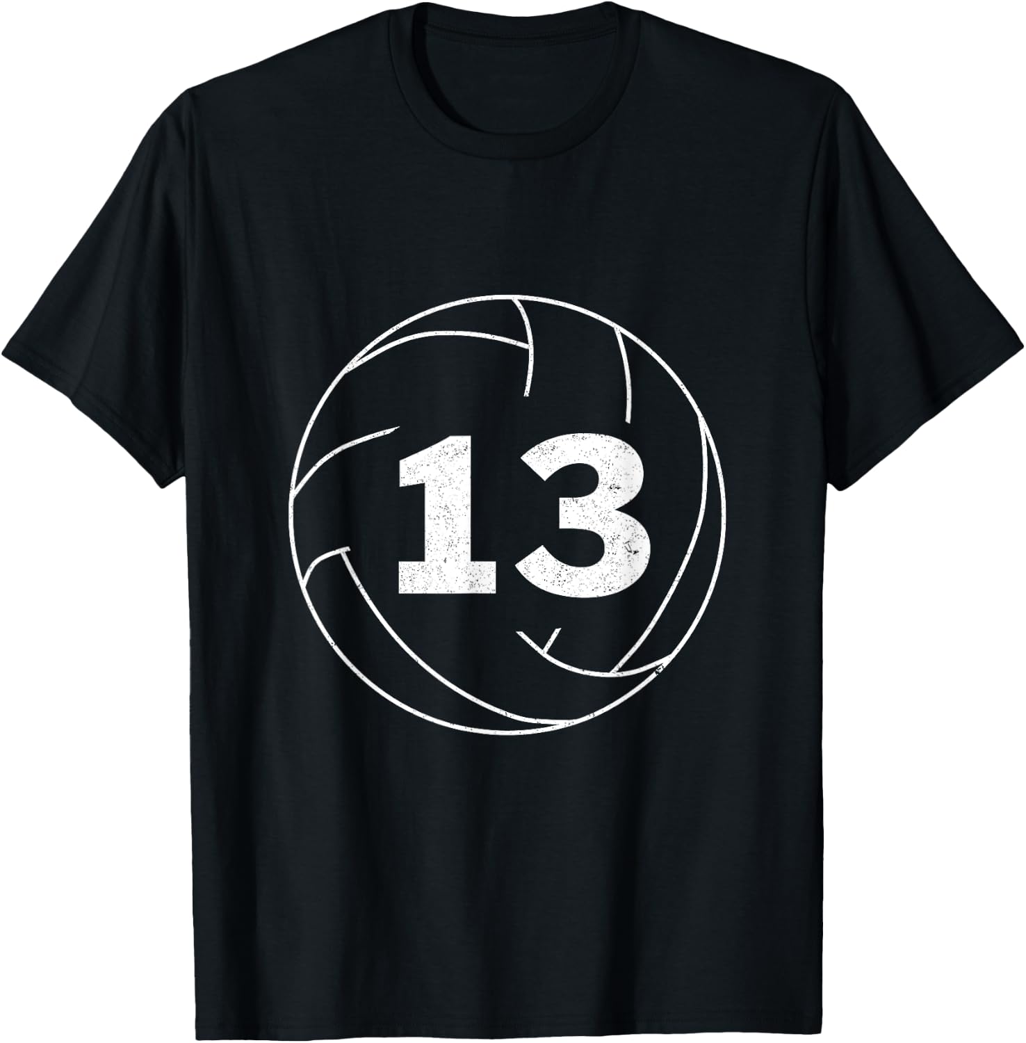Volleyball Player Jersey Number 13 Thirteen Graphic T-Shirt - T-Shirt | Black