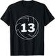 Volleyball Player Jersey Number 13 Thirteen Graphic T-Shirt - T-Shirt | Black