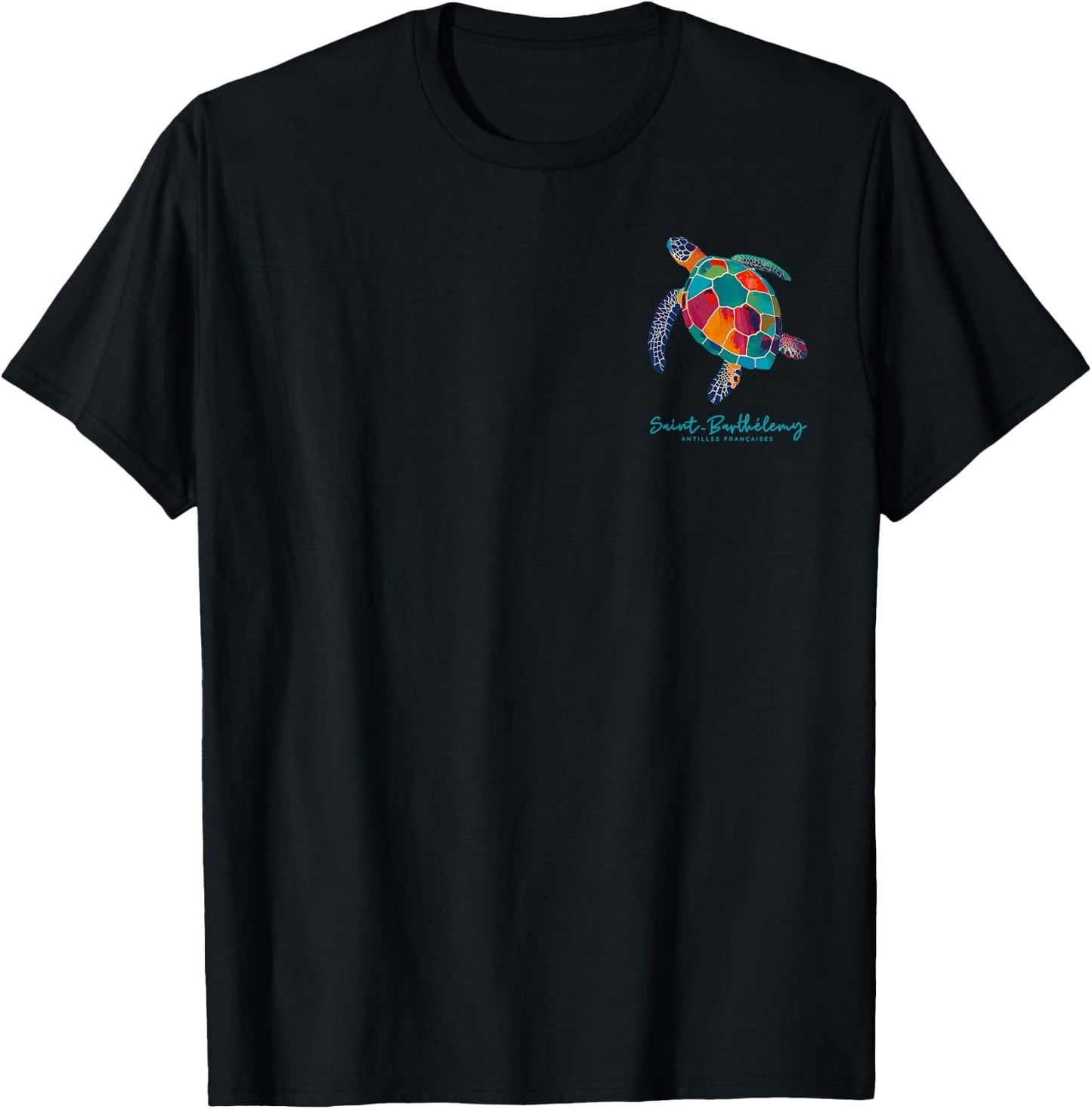 St Barts Caribbean Vintage St. Barths Ocean Sea Turtle T-Shirt - T-Shirt | Black