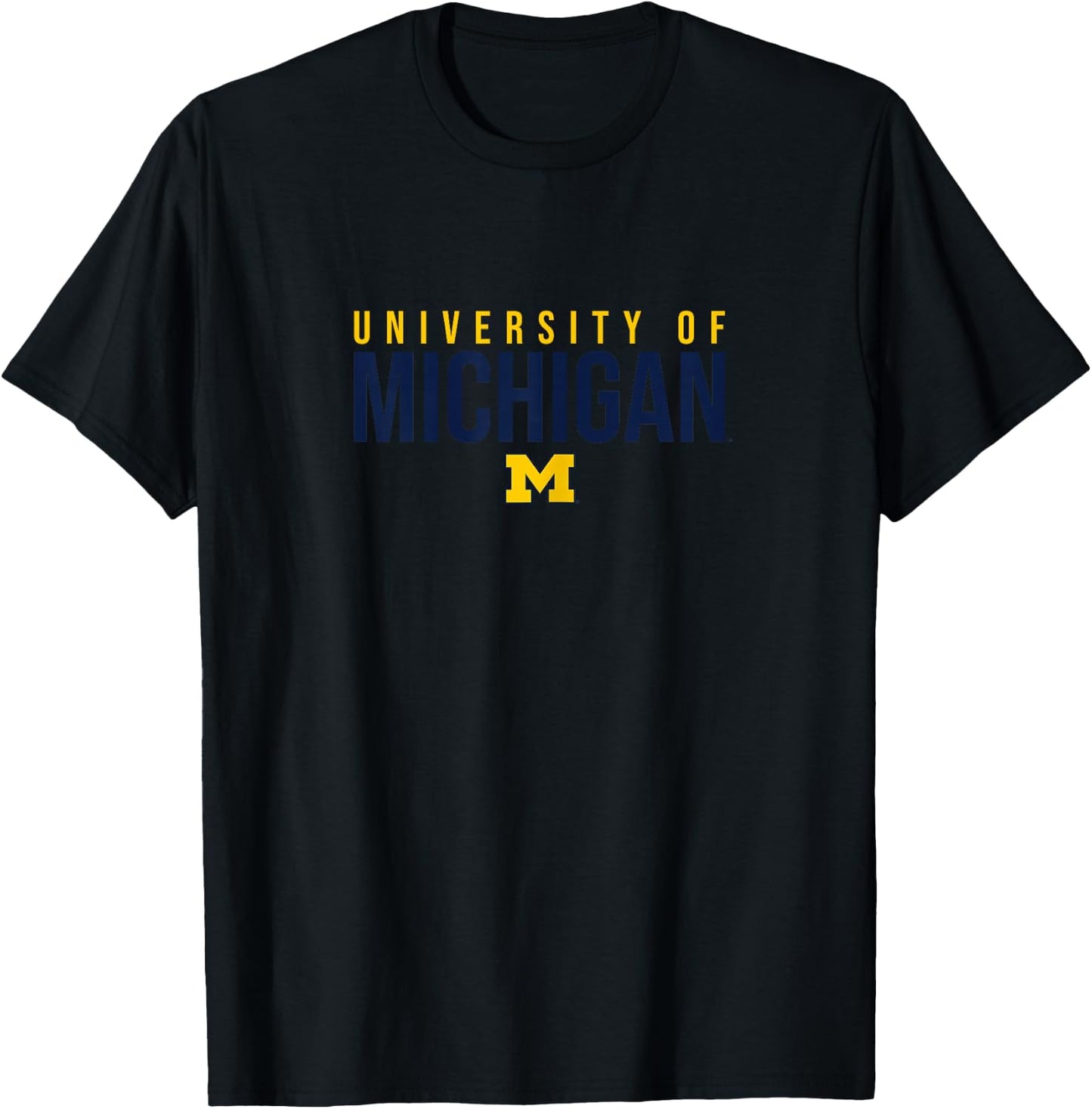 University of Michigan Wolverines U of M Stacked T-Shirt - T-Shirt | Black