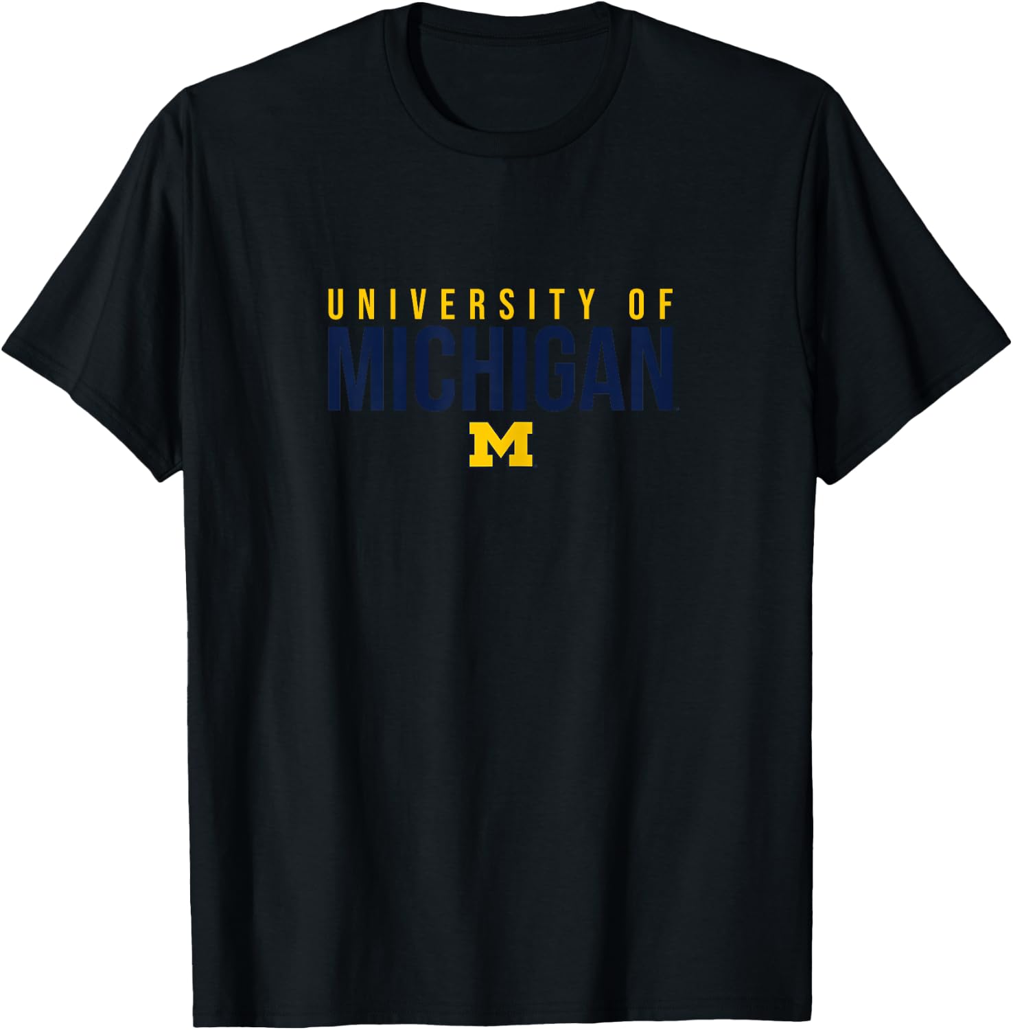 University of Michigan Wolverines U of M Stacked T-Shirt - T-Shirt | Black
