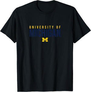 University of Michigan Wolverines U of M Stacked T-Shirt - T-Shirt | Black