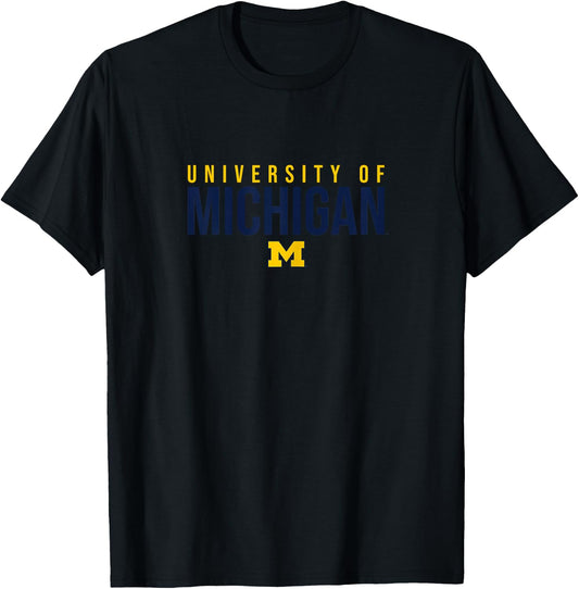 University of Michigan Wolverines U of M Stacked T-Shirt - T-Shirt | Black