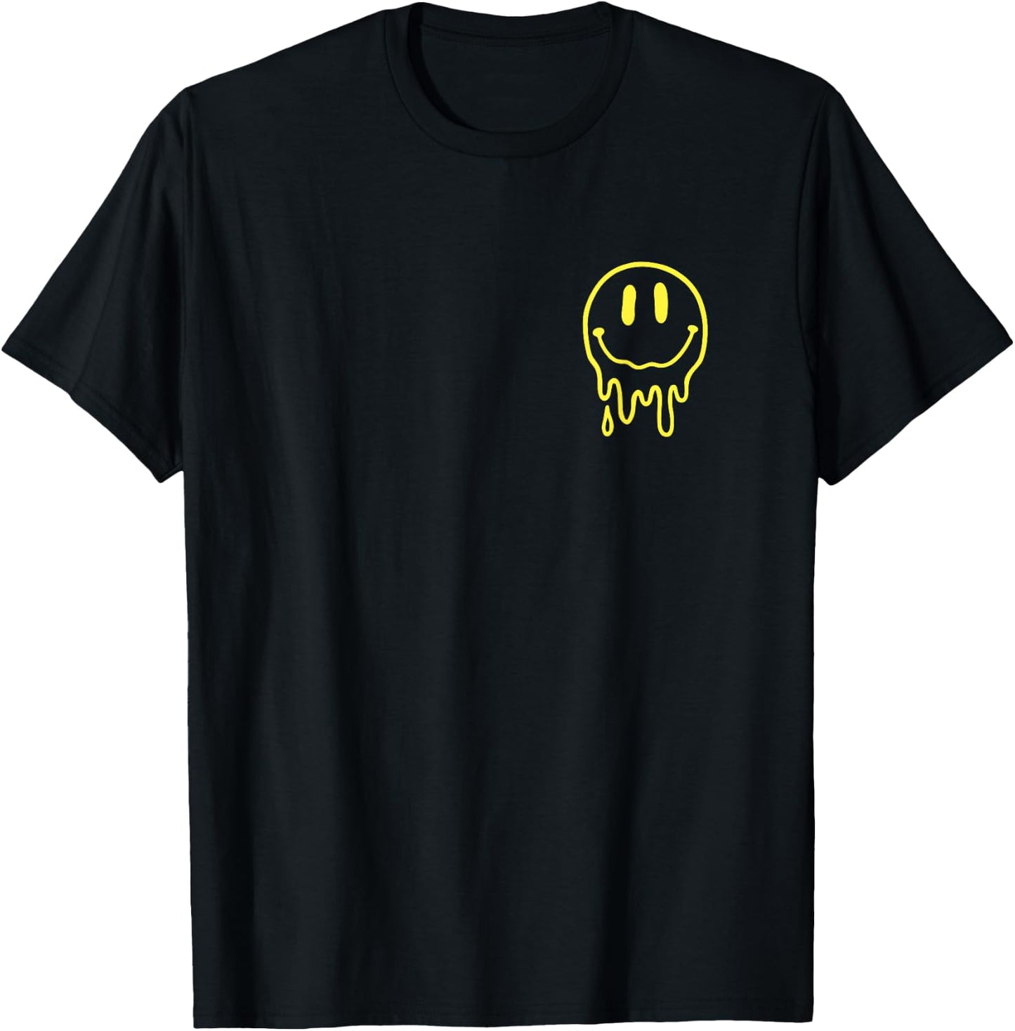 Melting Yellow Smile Face Melted Dripping Happy Face Kids T-Shirt - T-Shirt | Black