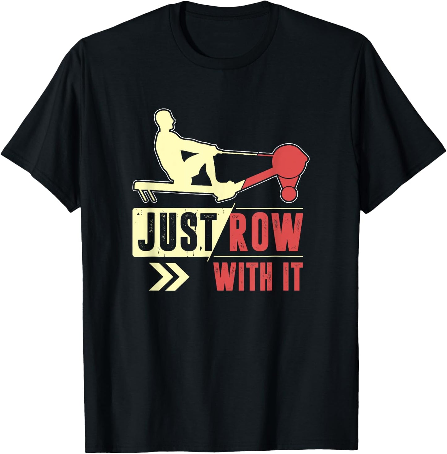 Indoor Rowing Machine Erg Workout Fitness Exercise Ergometer T-Shirt - T-Shirt | Black