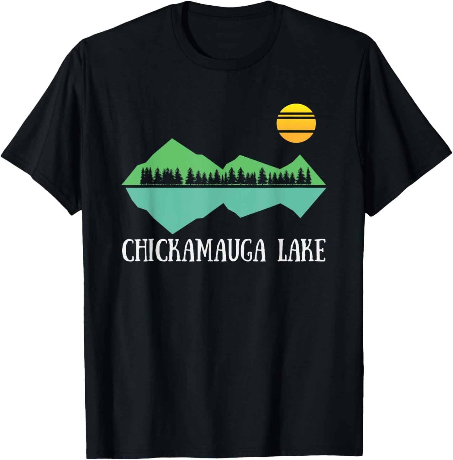 Chickamauga Lake Tennessee Forest and Lake Dark Shirt T-Shirt - T-Shirt | Black