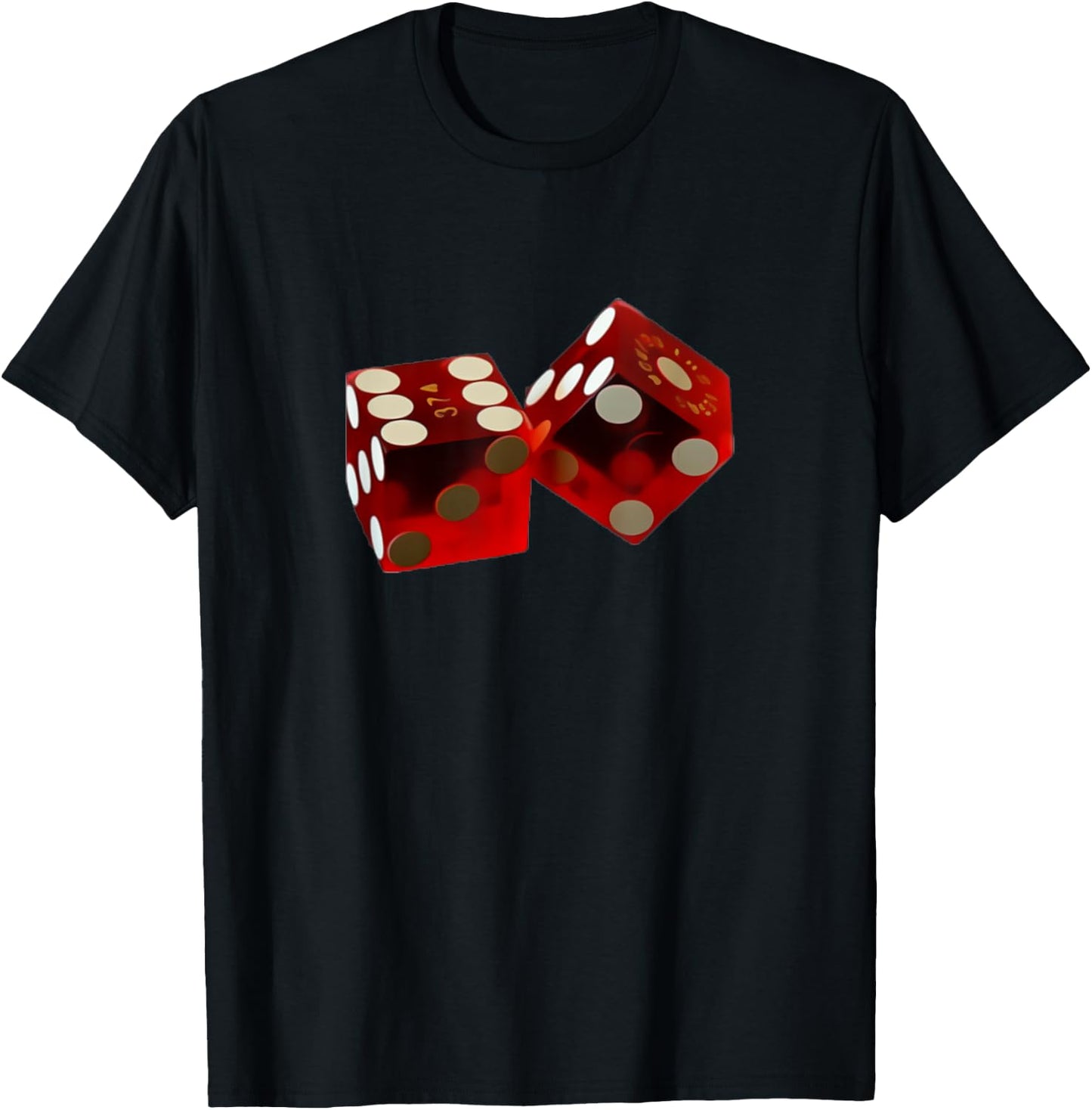 Casino Red Rolling Dice T-Shirt - T-Shirt | Black