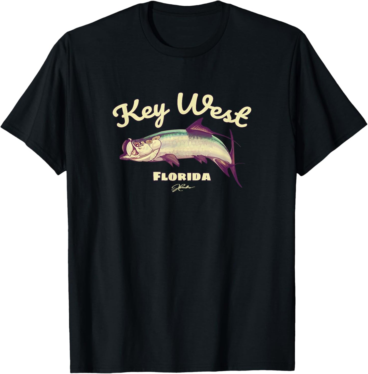 JCombs: Key West, Florida, Tarpon T-Shirt - T-Shirt | Black
