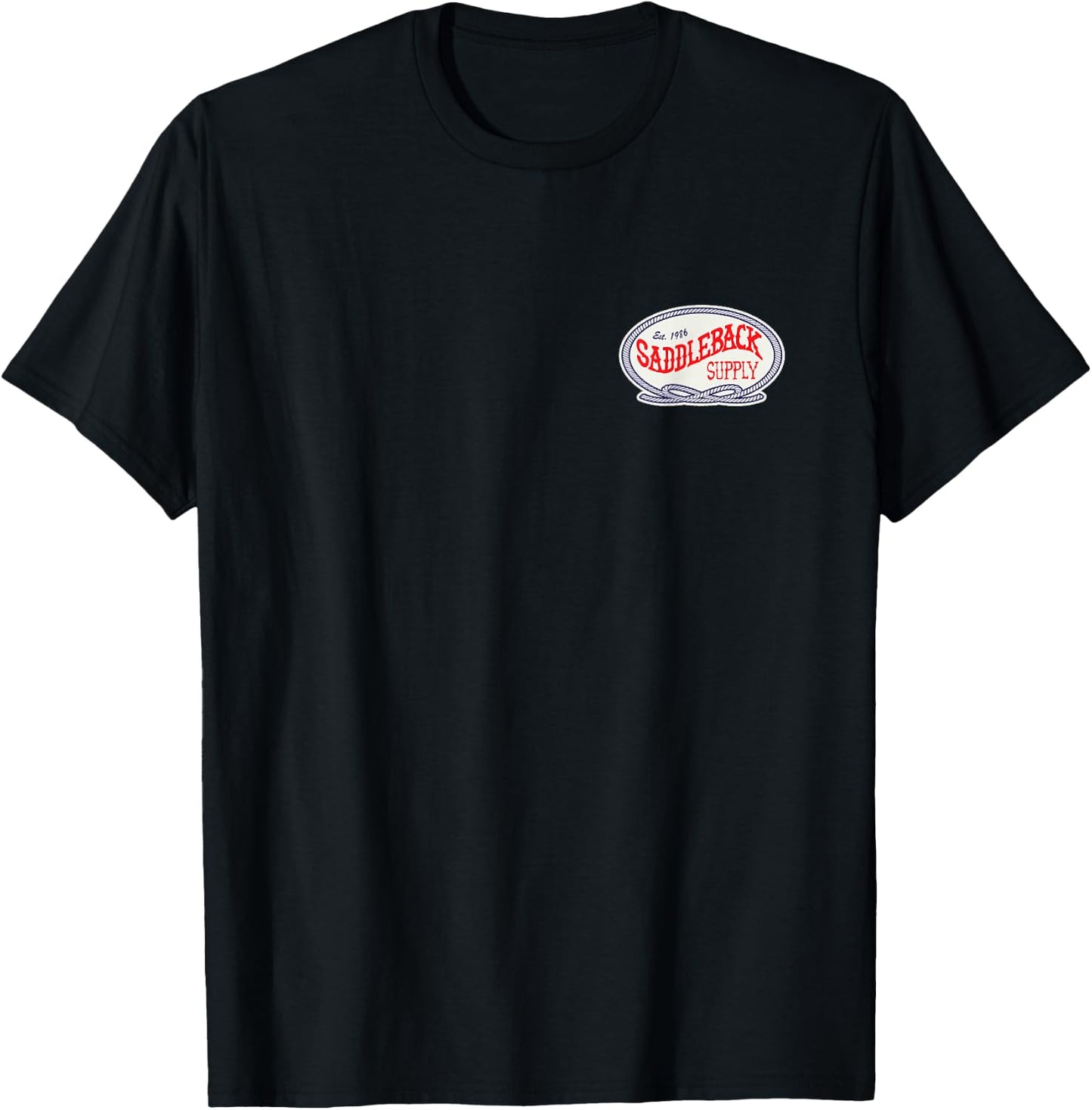 Saddleback Retro Cowboy Roping Logo Lightweight Graphic T-Shirt - T-Shirt | Black