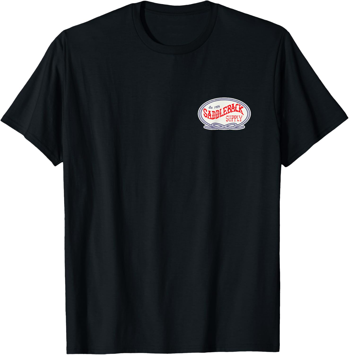 Saddleback Retro Cowboy Roping Logo Lightweight Graphic T-Shirt - T-Shirt | Black