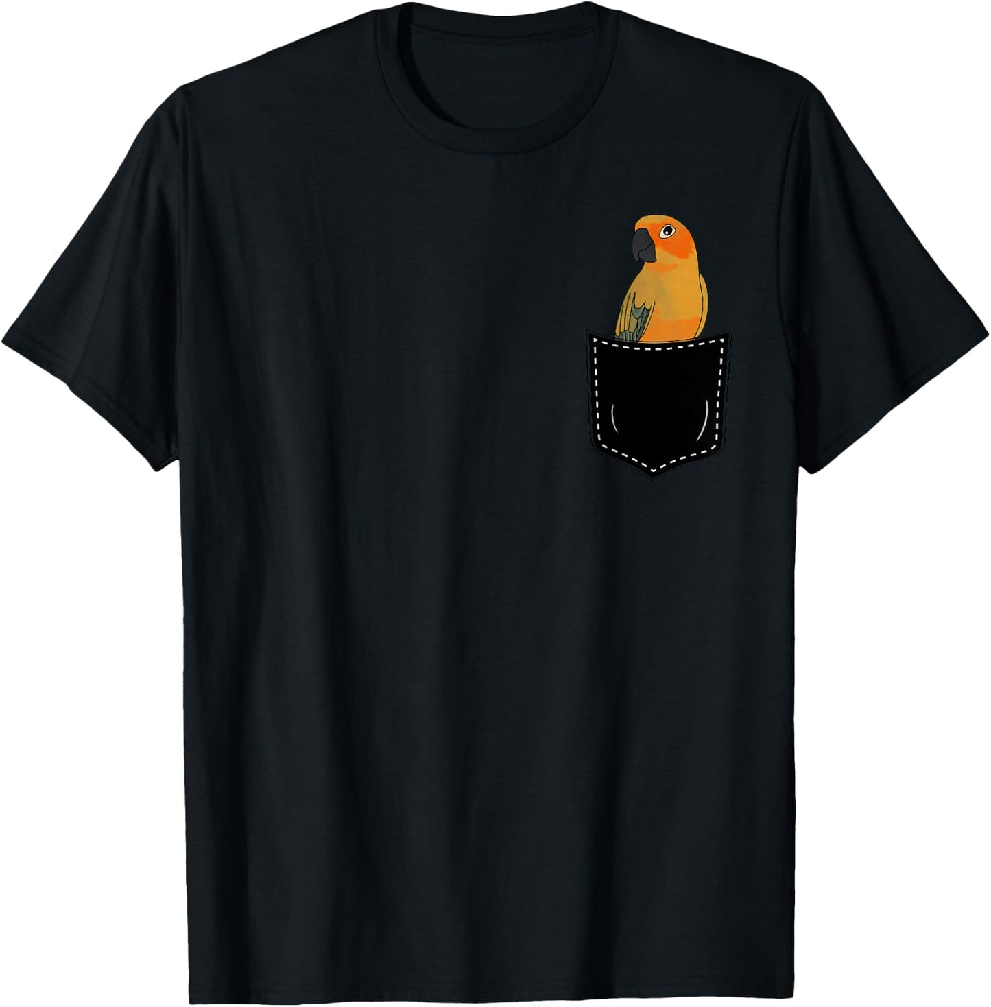 Pocket Sun Conure Parrot T-Shirt - T-Shirt | Black