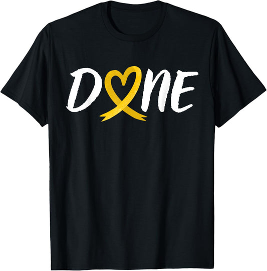 Done Last Day Of Radiation Chemo Sarcoma Bone Cancer Heart T-Shirt - T-Shirt | Black