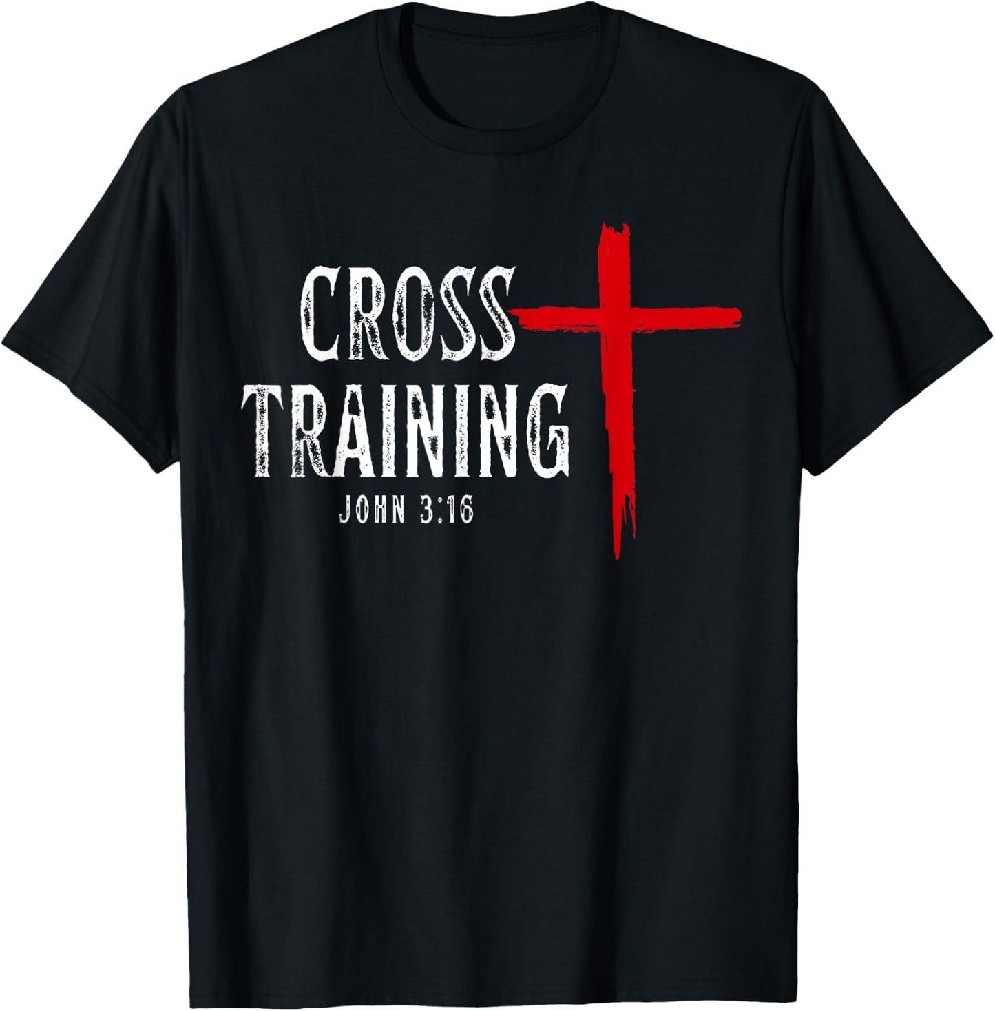 Cross Training Christian Workout Faith Religious Jesus T-Shirt - T-Shirt | Black