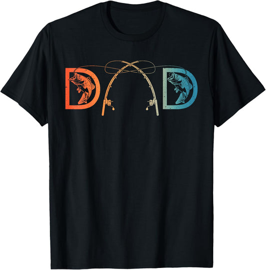 Funny Fishing Dad Art For Dad Men Father's Day Fishing Lover T-Shirt - T-Shirt | Black