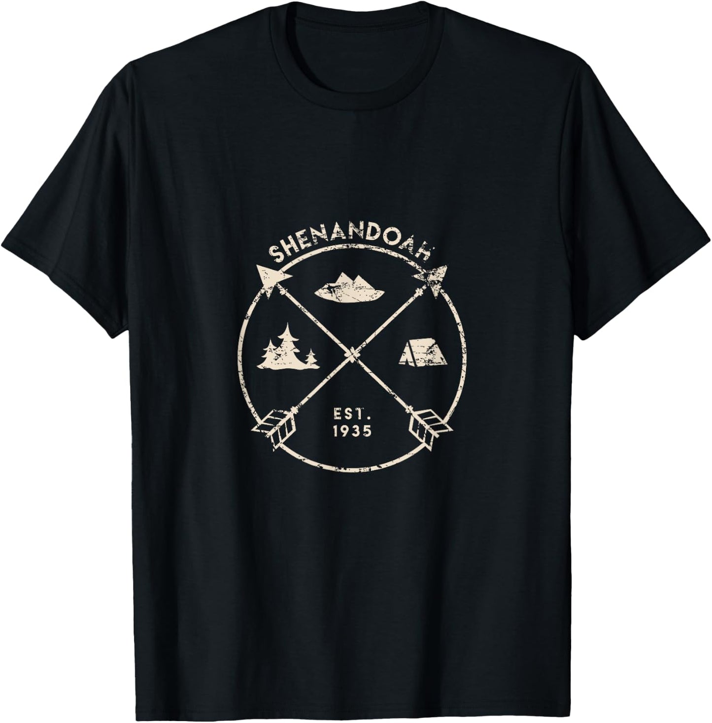 Shenandoah National Park Shirt, Camping Virginia Gift T-Shirt - T-Shirt | Black
