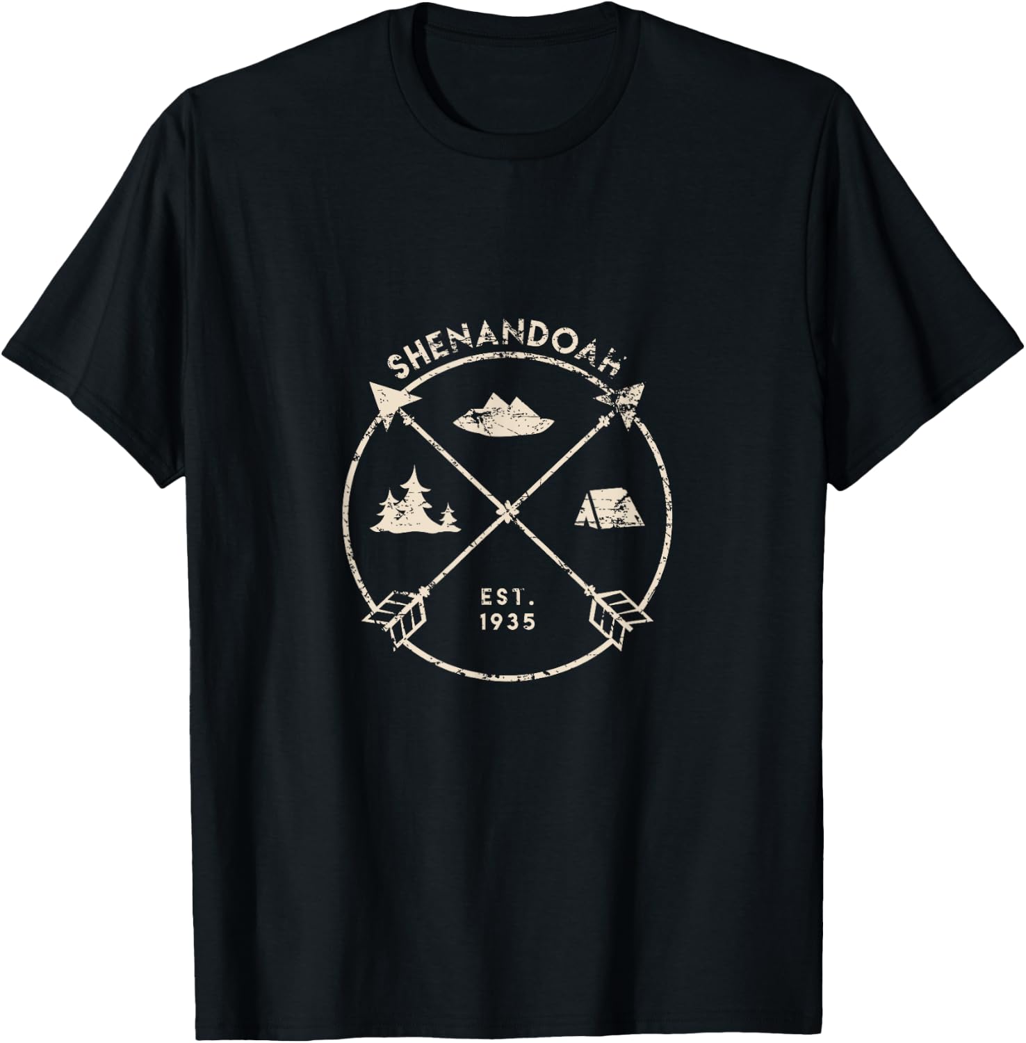 Shenandoah National Park Shirt, Camping Virginia Gift T-Shirt - T-Shirt | Black