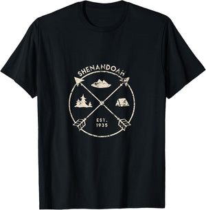 Shenandoah National Park Shirt, Camping Virginia Gift T-Shirt - T-Shirt | Black