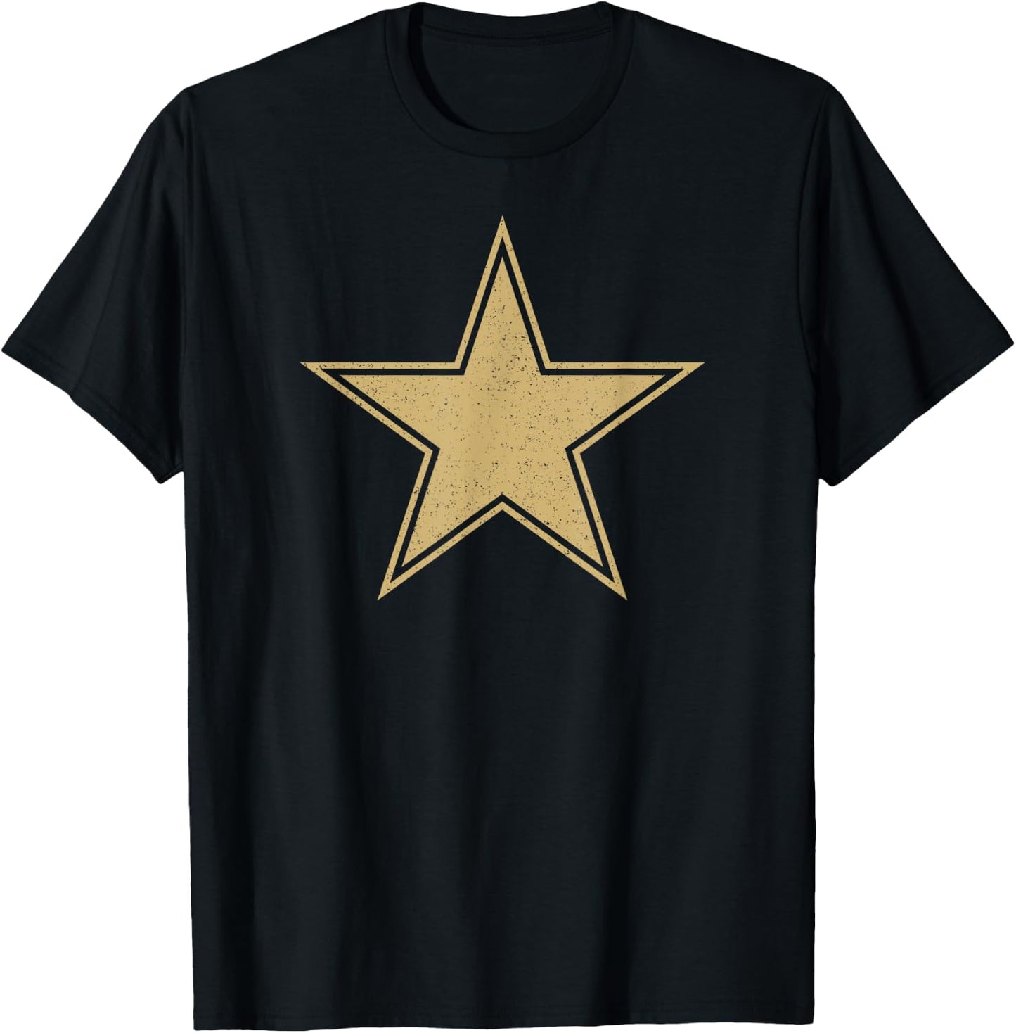 Gold Star on a T-Shirt - T-Shirt | Black
