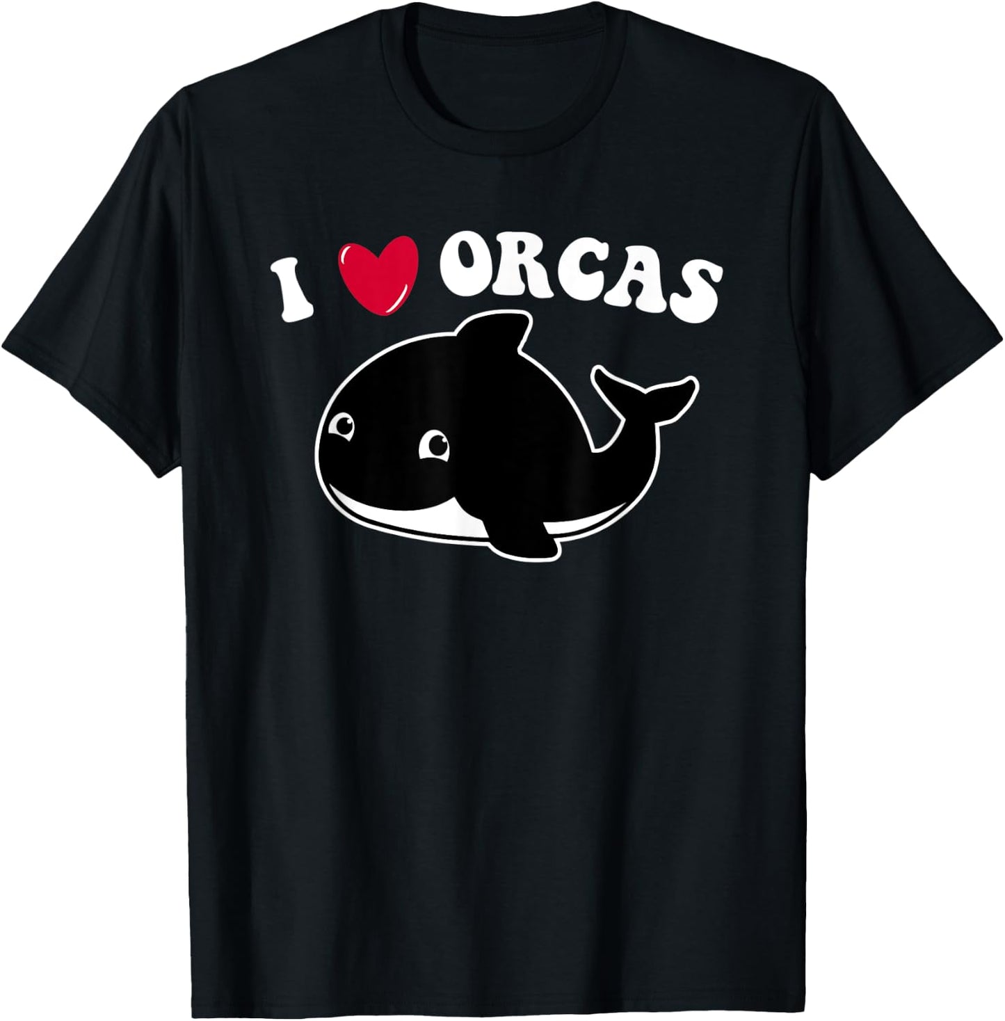 I LOVE ORCAS Heart Cute Baby Killer Whale Toddler Girls Kids T-Shirt - T-Shirt | Black