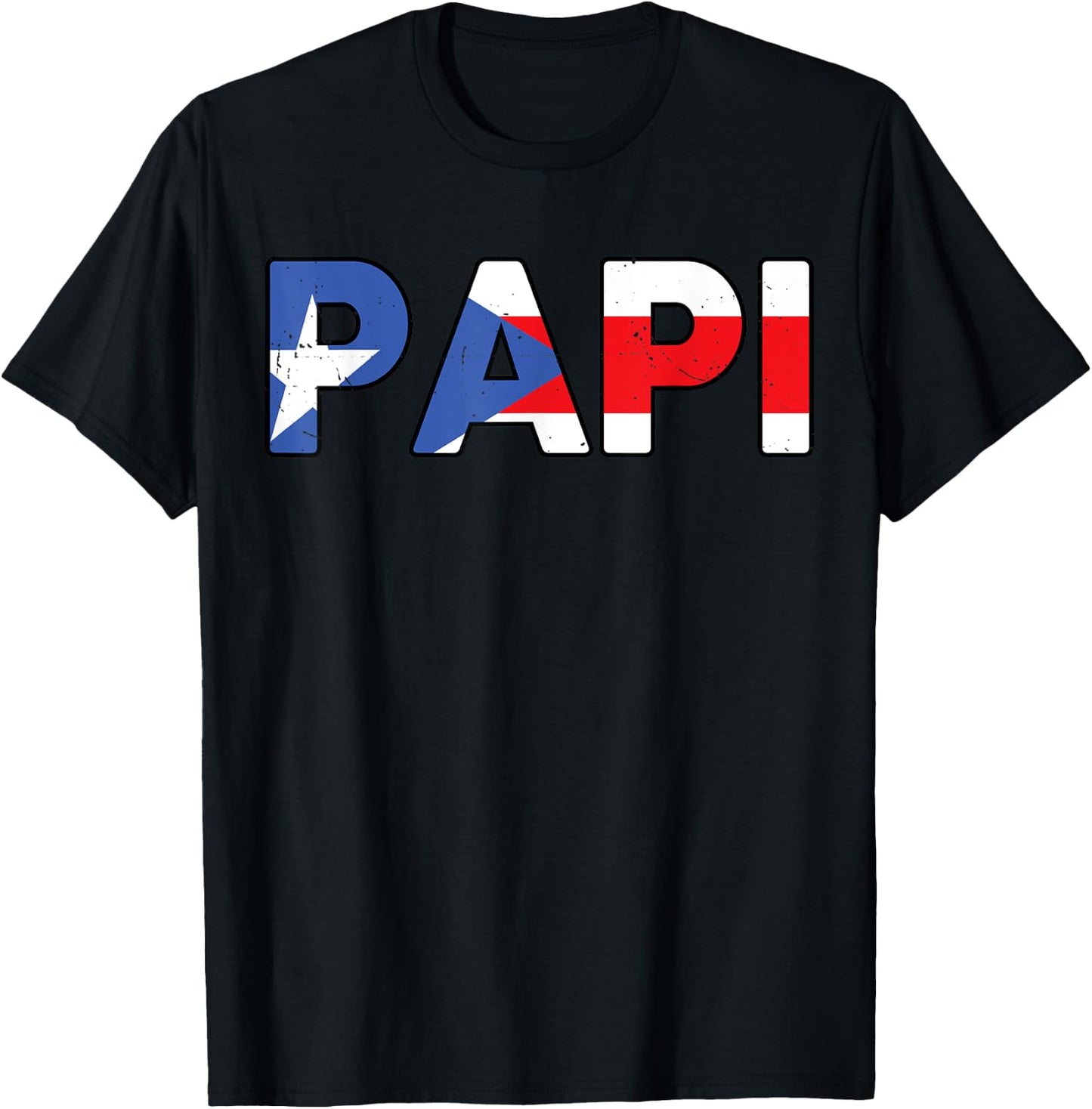 Papi Shirt Puerto Rico Flag Fathers Day Gift Rican Dad T-Shirt - T-Shirt | Black