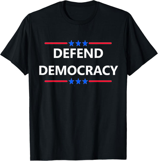 USA US Freedom America Vote Patriot Rally Designs Defend Save Democracy Election Constitution We The People T-Shirt - T-Shirt | Black