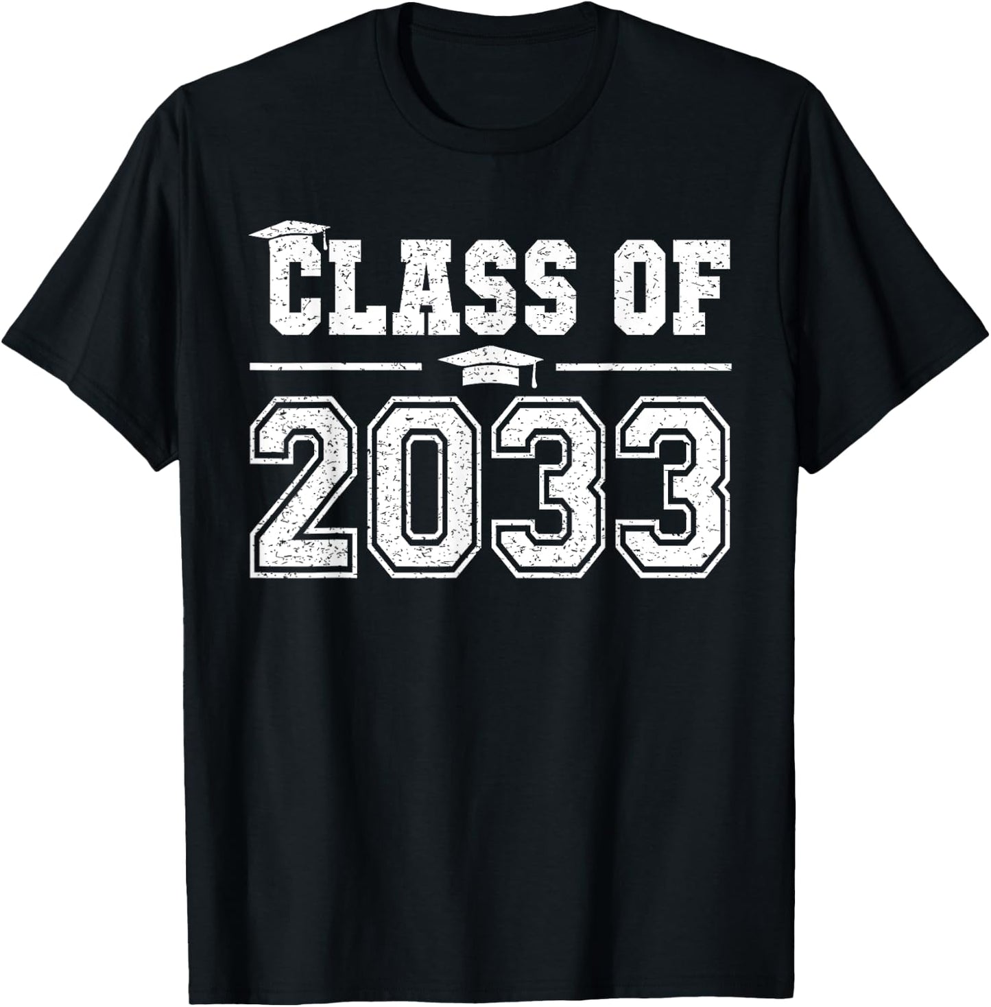 Class of 2033 Grow With Me Graduation First Day of School T-Shirt - T-Shirt | Black