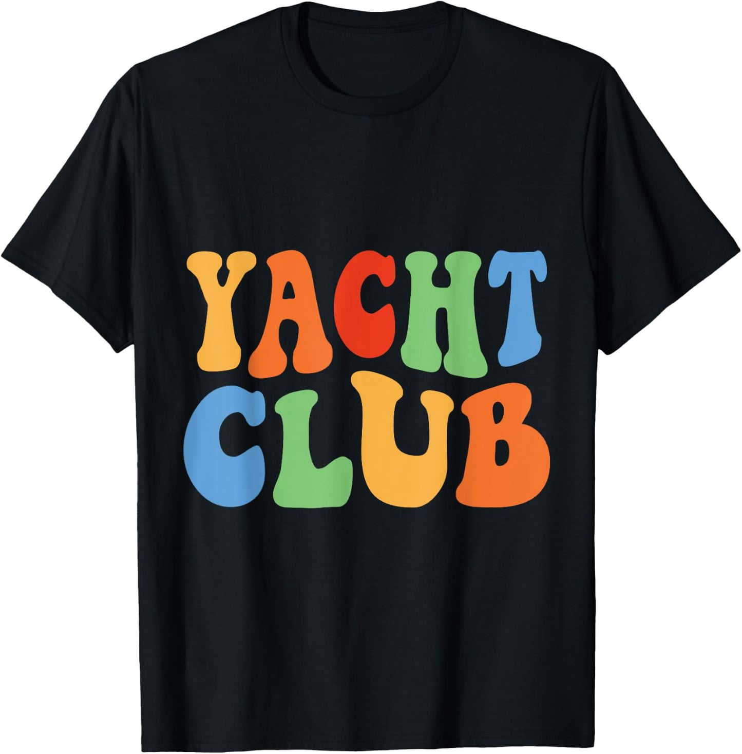 Vintage Men Women Boys Girls Funny Retro Yacht Club T-Shirt - T-Shirt | Black