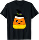 Candy Corn Emoticon Winky Face Witch Funny Halloween T-Shirt - T-Shirt | Black