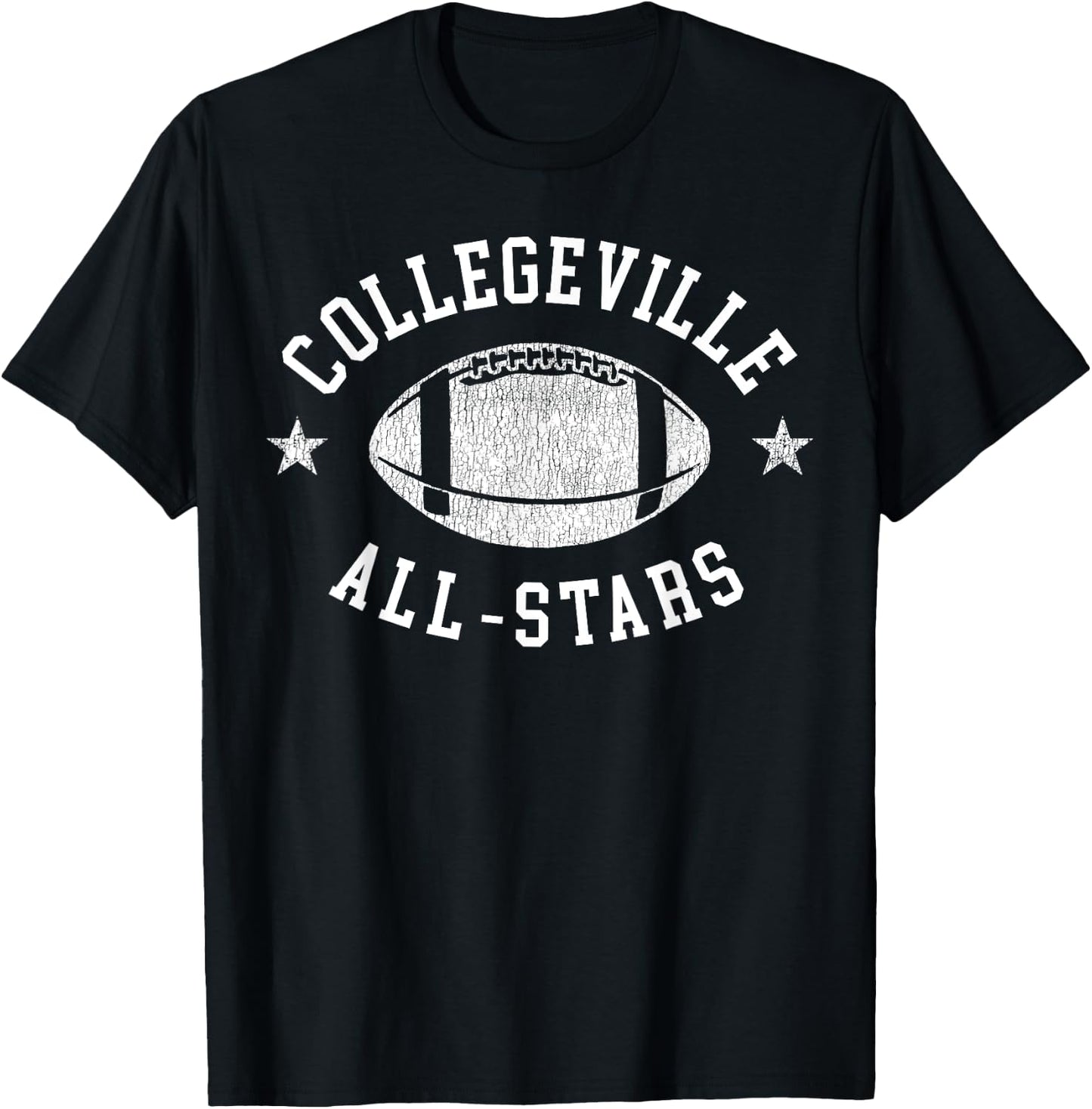 Collegeville Vintage All-Stars Football Retro 80s T-Shirt - T-Shirt | Black