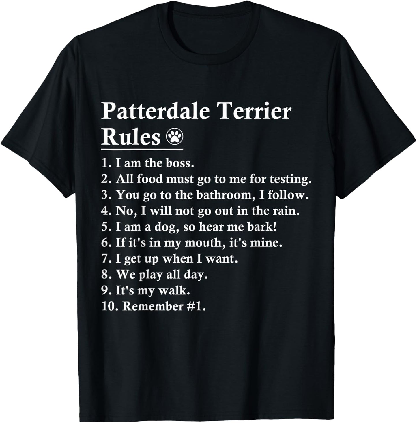 Funny Patterdale Terrier Dog Rules Women Girls Kids T-Shirt - T-Shirt | Black
