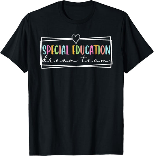 Special Education Dream Retro Team Sped Squad Back To School T-Shirt - T-Shirt | Black